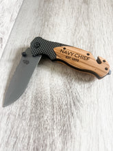 Load image into Gallery viewer, NAVY CHIEF Engraved Knife