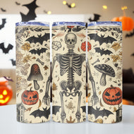 Skeleton Pumpkins Halloween Tumbler