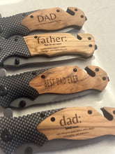 Load image into Gallery viewer, DAD / FATHER Engraved Knives
