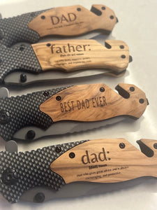 DAD / FATHER Engraved Knives