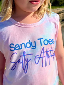 SANDY TOES SALTY ATTITUDE Kids Tank Top