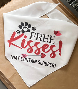 FREE KISSES Dog Bandana