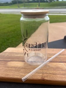 SUNSHINE & COFFEE Glass Can Cup