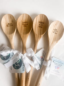WOODEN ENGRAVED KITCHEN SPOONS