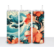 ORANGE HIBISCUS WAVES Tumbler