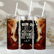 CAFFEINE CHAOS & CUSS WORDS Tumbler