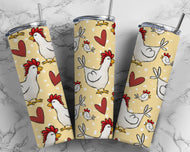 CHICKENS YELLOW HEART Tumbler