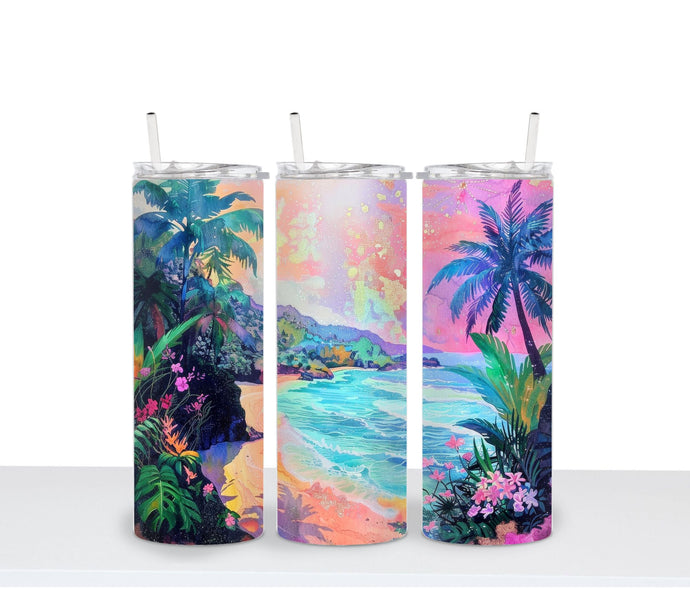 COLORFUL ISLAND BEACH Tumbler