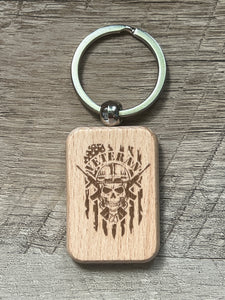 USN Wooden Engraved Keychains