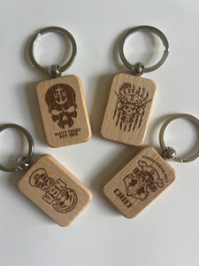 USN Wooden Engraved Keychains