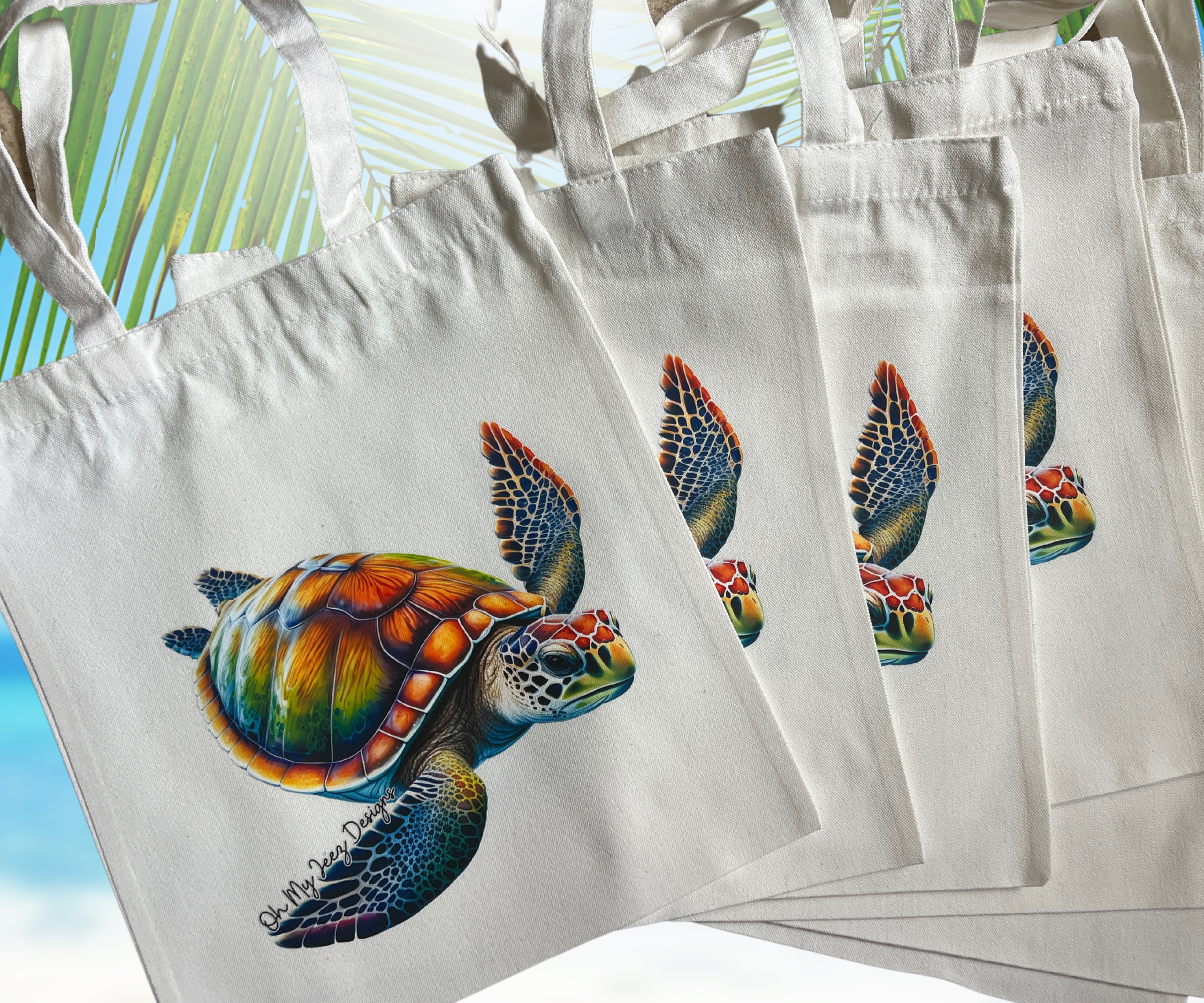 Turtle top tote bag
